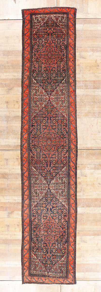 3 x 17 - Navy Blue Antique Bibikabad Rug - 79415