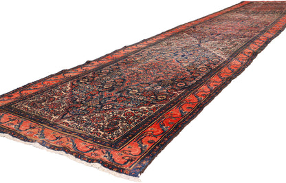 3 x 17 - Navy Blue Antique Bibikabad Rug - 79415