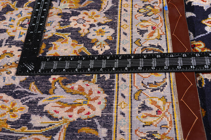 10 x 13 - Navy Blue Vintage Kashan Rug - 79419