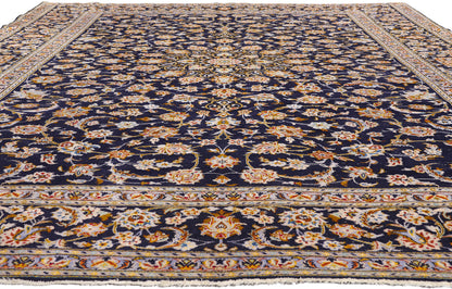 10 x 13 - Navy Blue Vintage Kashan Rug - 79419