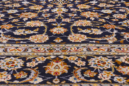 10 x 13 - Navy Blue Vintage Kashan Rug - 79419