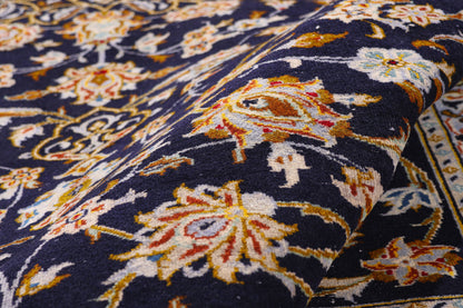 10 x 13 - Navy Blue Vintage Kashan Rug - 79419