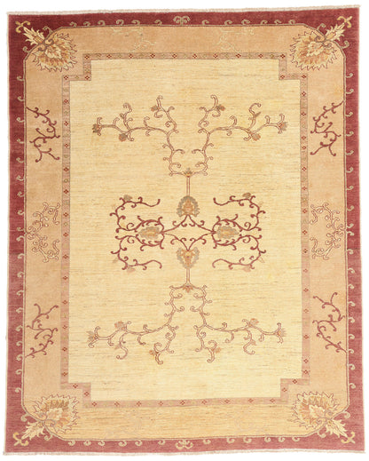 7 x 9 - Ivory Vintage Oushak Rug - 79421