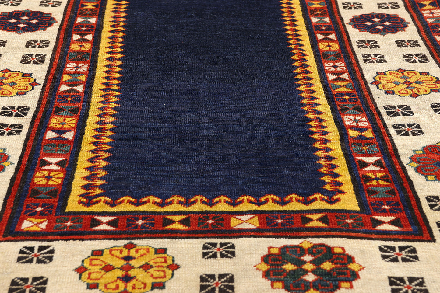 4 x 6 -  Navy Blue Antique Caucasian Kazak Rug - 79422