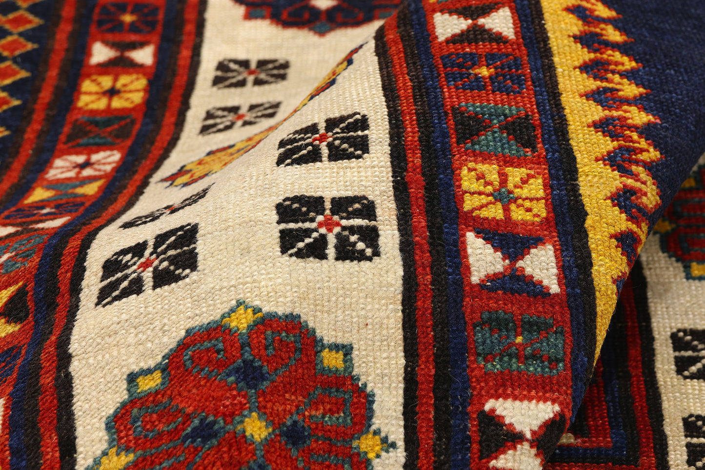 4 x 6 -  Navy Blue Antique Caucasian Kazak Rug - 79422