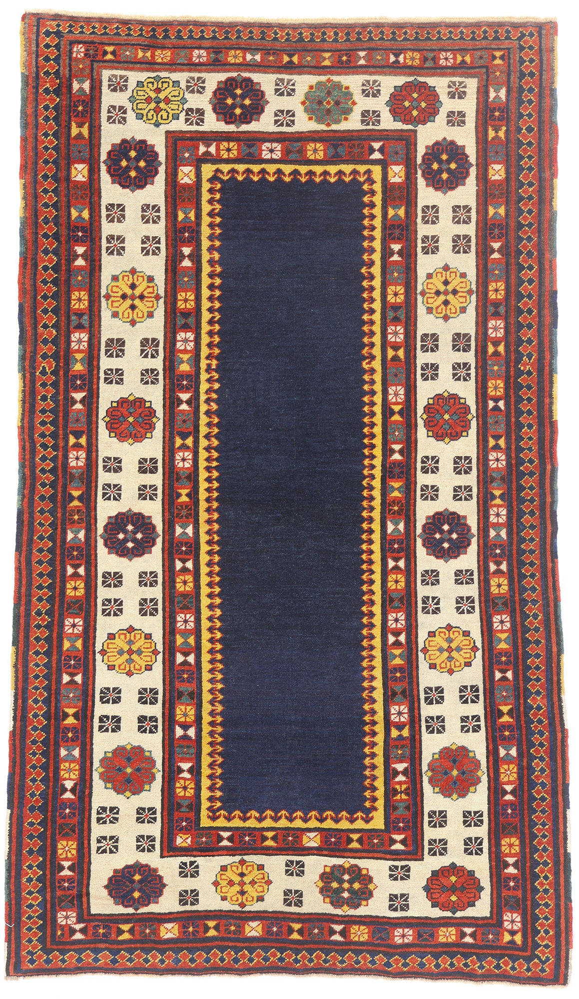 4 x 6 -  Navy Blue Antique Caucasian Kazak Rug - 79422