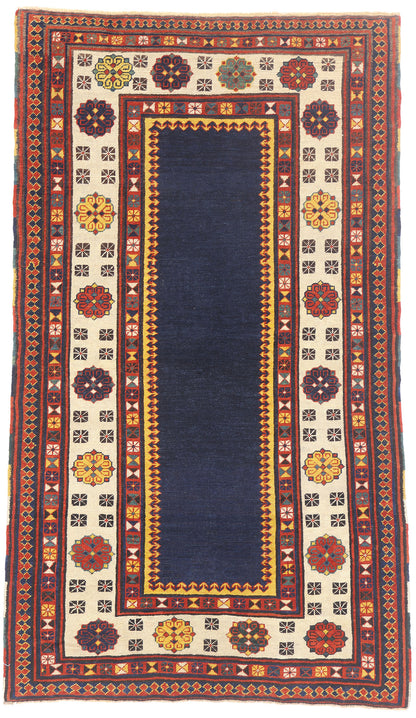 4 x 6 -  Navy Blue Antique Caucasian Kazak Rug - 79422