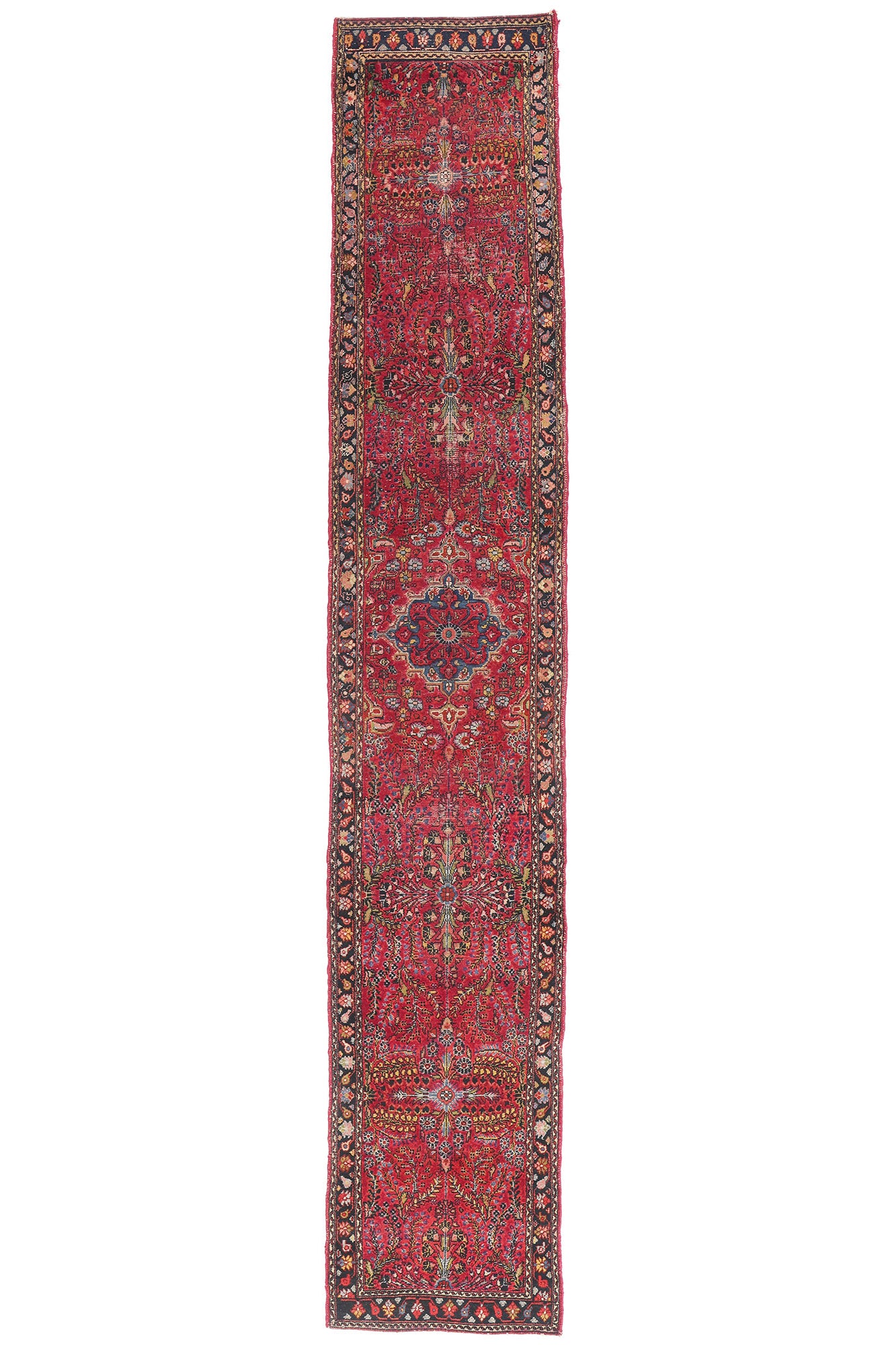 3 x 15 - Red Antique Hamadan Rug - 79426