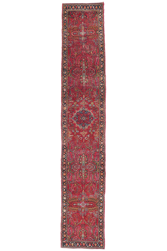 3 x 15 - Red Antique Hamadan Rug - 79426