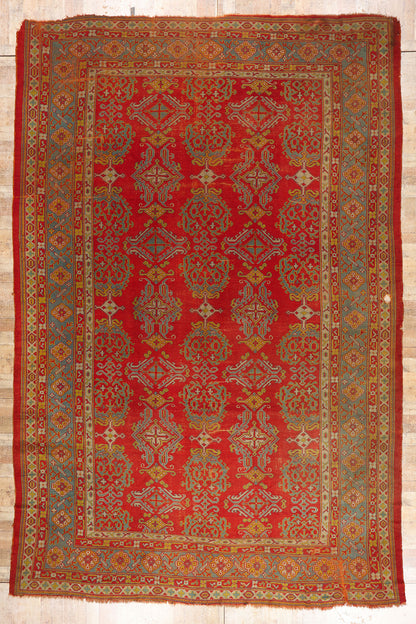 12 x 18 Red Antique Turkish Oushak Rug 79428
