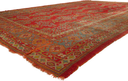 12 x 18 Red Antique Turkish Oushak Rug 79428