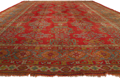 12 x 18 Red Antique Turkish Oushak Rug 79428