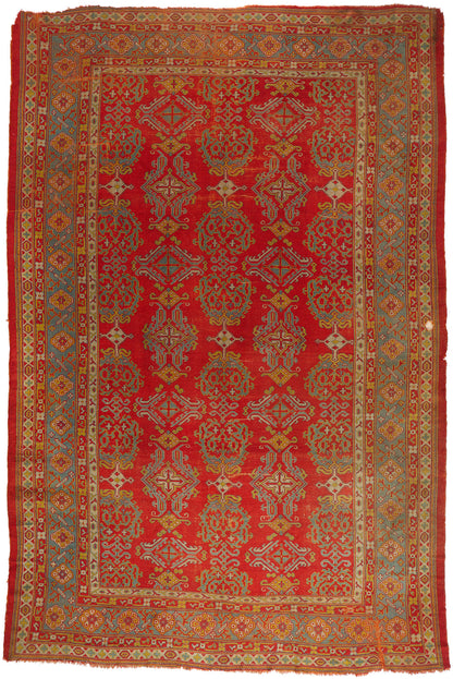 12 x 18 Red Antique Turkish Oushak Rug 79428