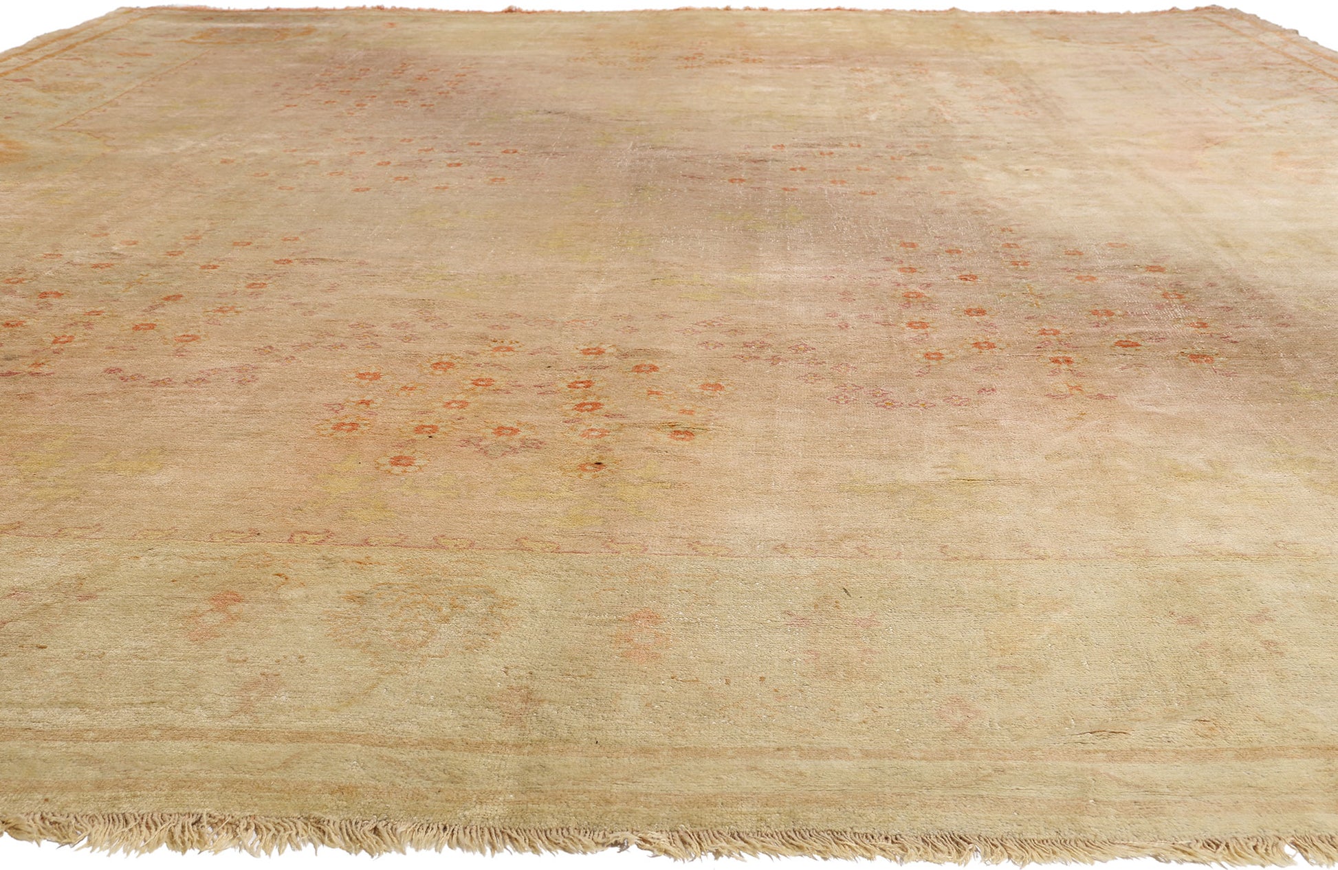 13 x 16 Pink Antique Turkish Oushak Rug 79430