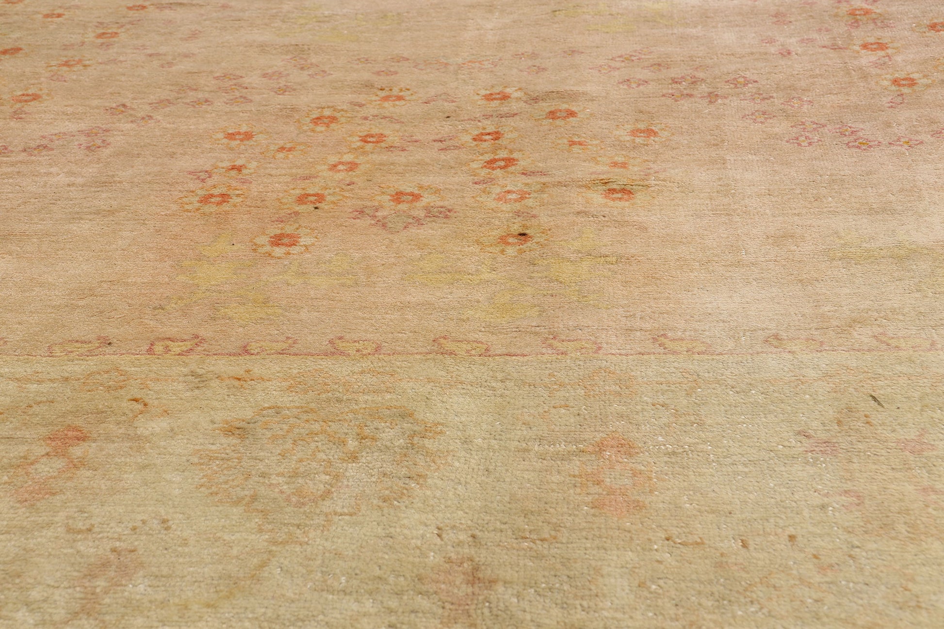 13 x 16 Pink Antique Turkish Oushak Rug 79430