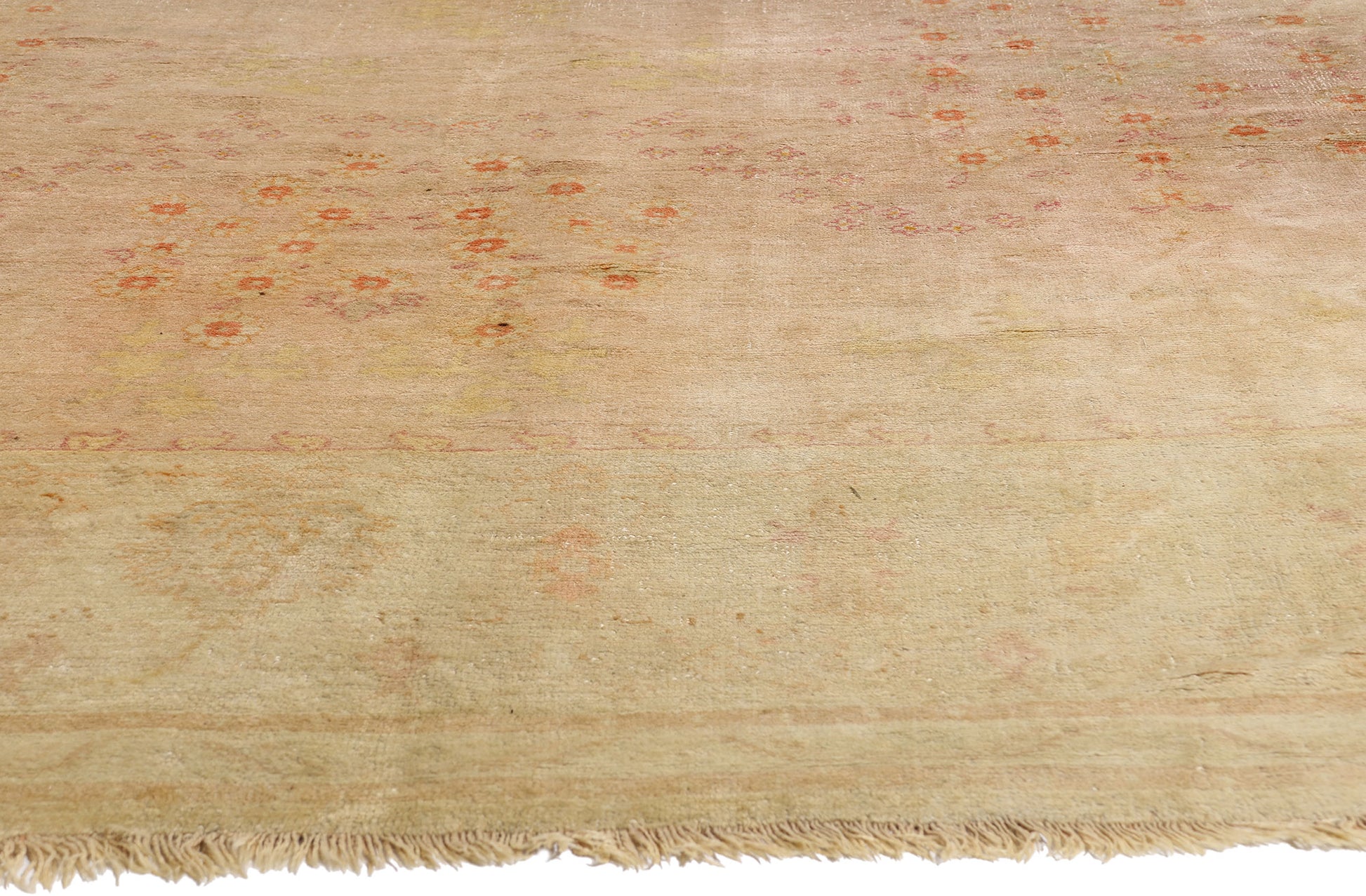 13 x 16 Pink Antique Turkish Oushak Rug 79430