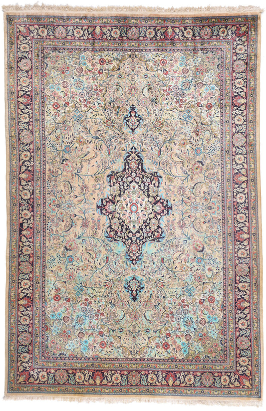7 x 10 - Peach Vintage Qum Rug - 79433