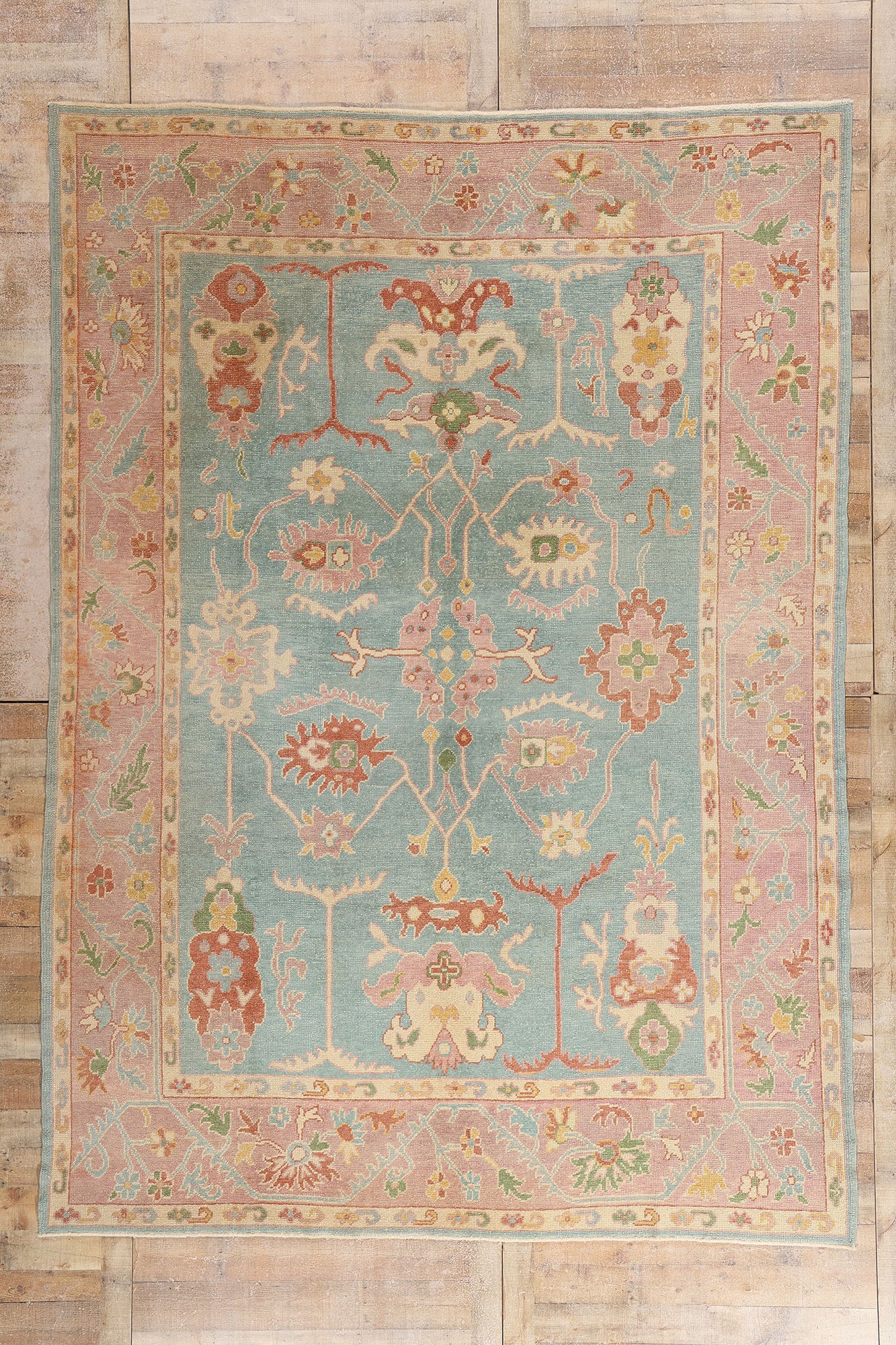 9 x 12 - Blue Vintage Oushak Rug - 79436
