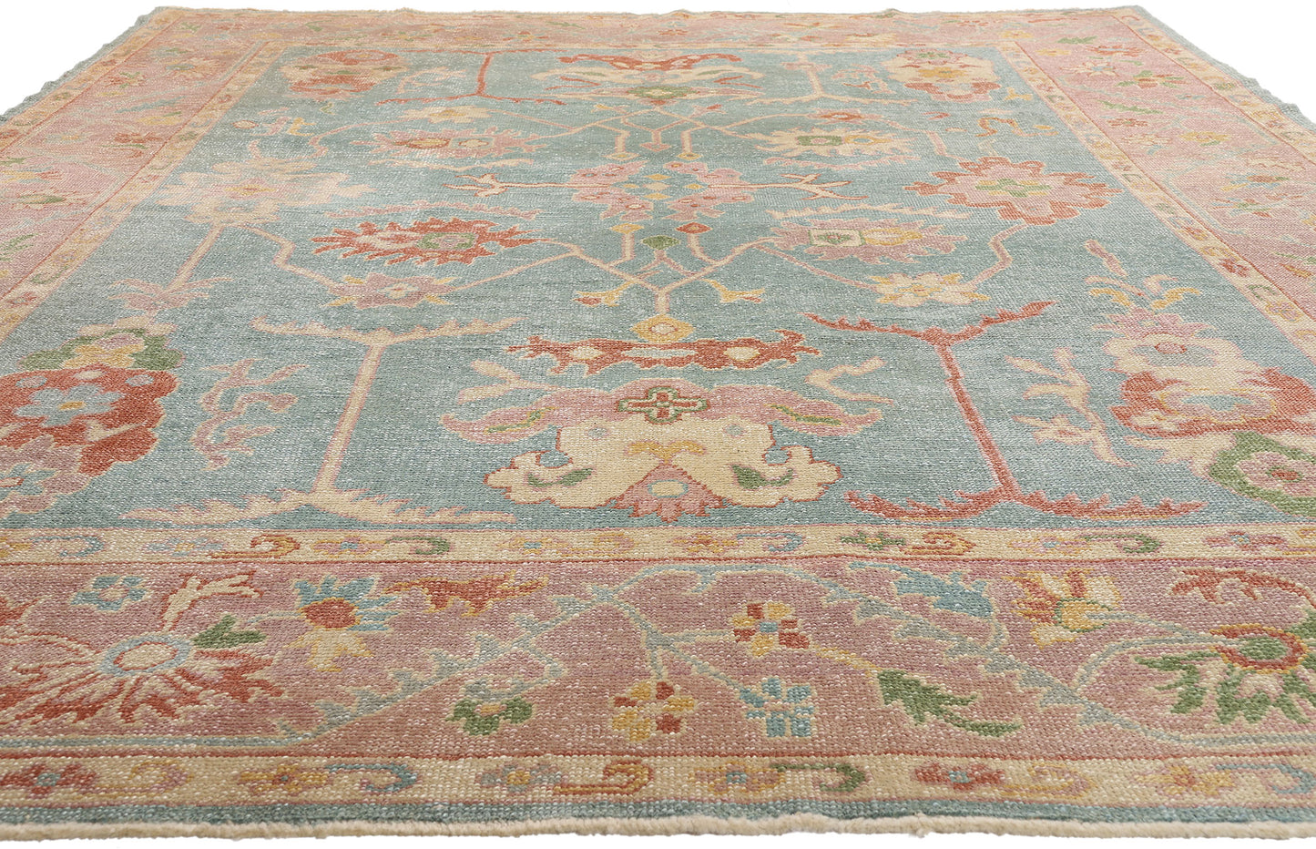 9 x 12 - Blue Vintage Oushak Rug - 79436
