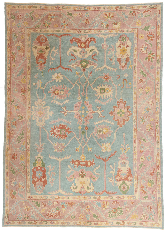 9 x 12 - Blue Vintage Oushak Rug - 79436