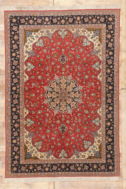 7 x 10 - Red Vintage Tabriz Rug - 79441