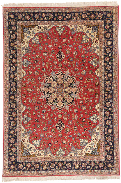 7 x 10 - Red Vintage Tabriz Rug - 79441