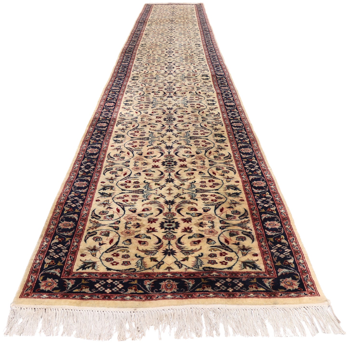 2 x 20 - Ivory Vintage Tabriz Rug - 79442