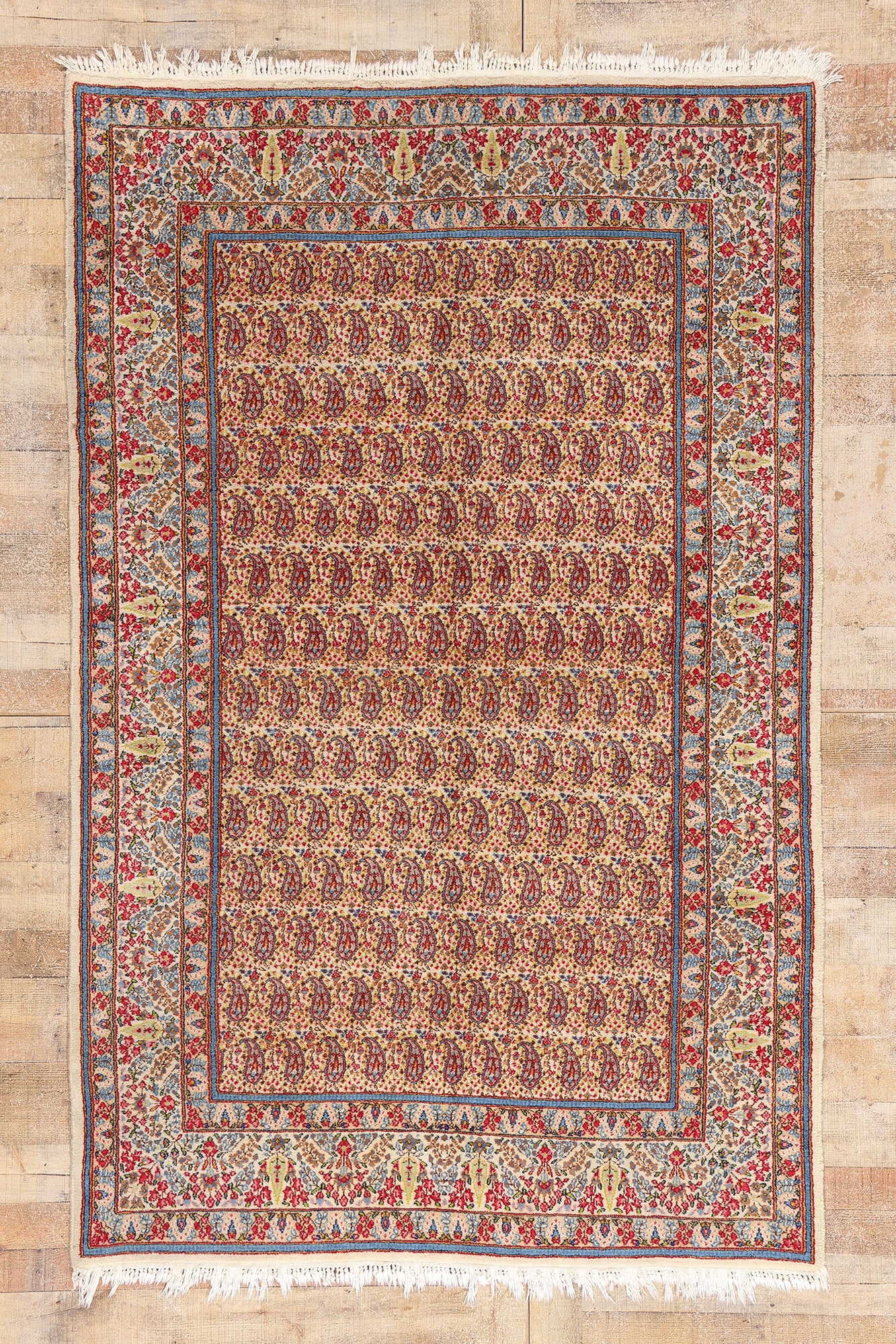 5 x 8 - Ivory Antique Kerman Rug - 79443