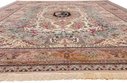 12 x 18 - Ivory Vintage Tabriz Rug - 79445