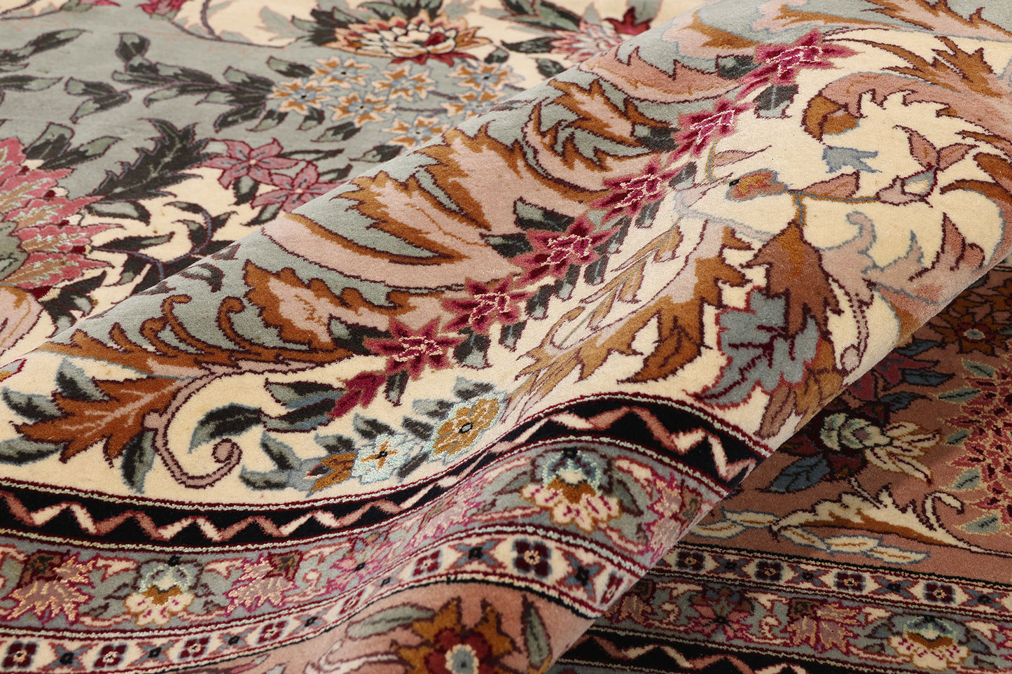12 x 18 - Ivory Vintage Tabriz Rug - 79445