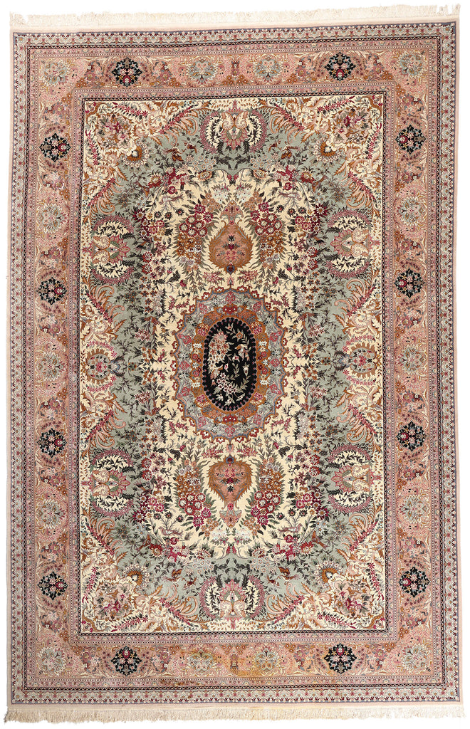 12 x 18 - Ivory Vintage Tabriz Rug - 79445