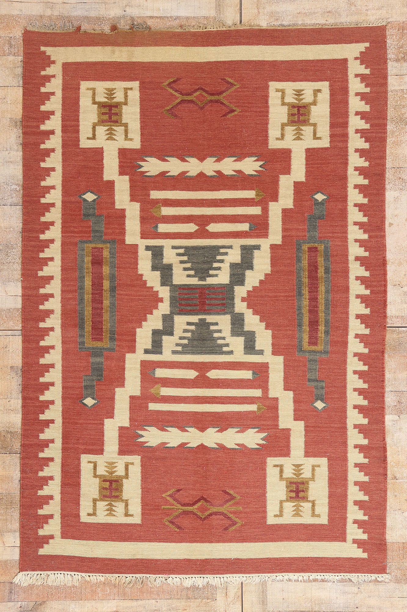 5 x 7 - Red Vintage Kilim Rug - 79447