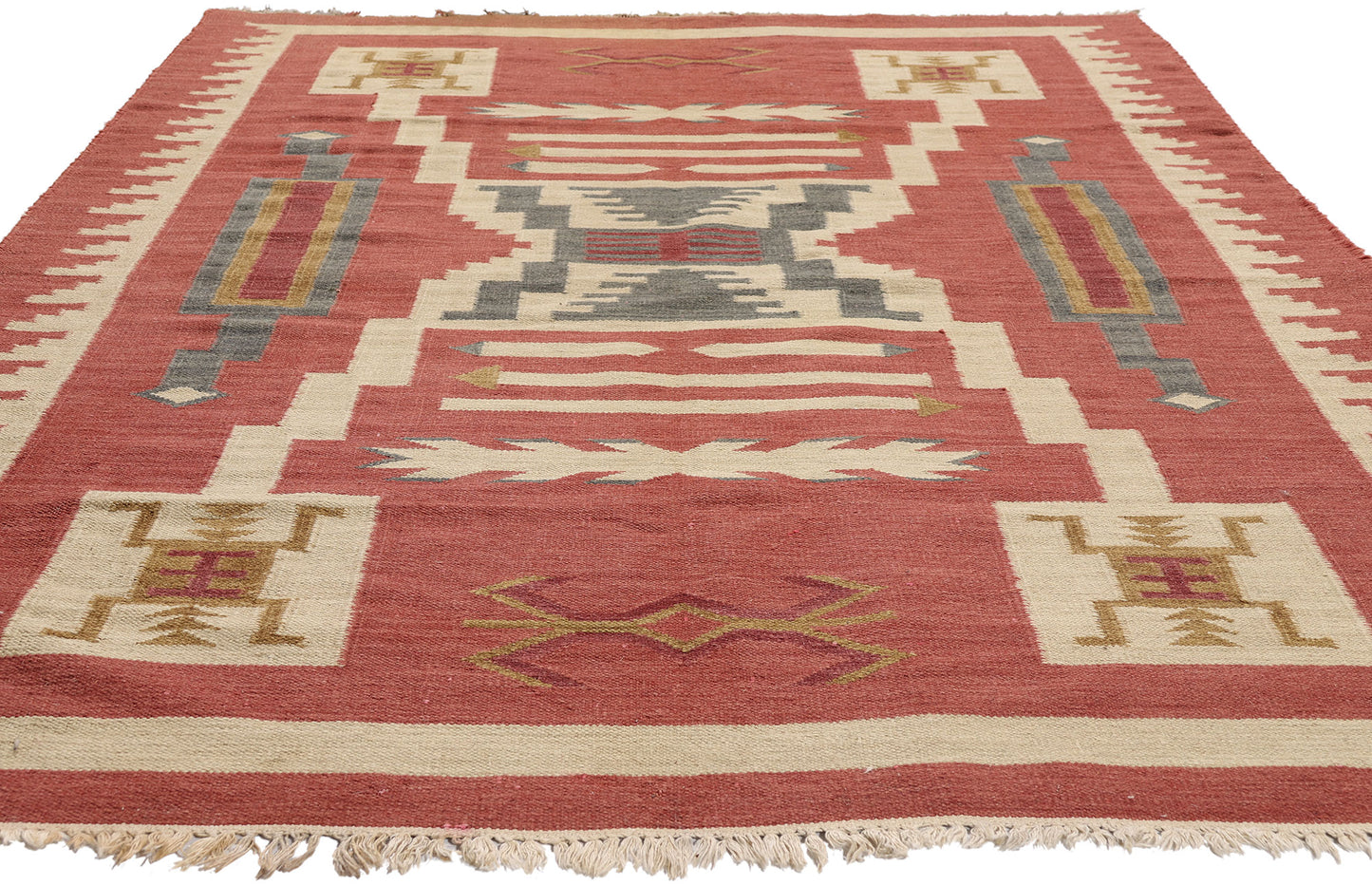 5 x 7 - Red Vintage Kilim Rug - 79447