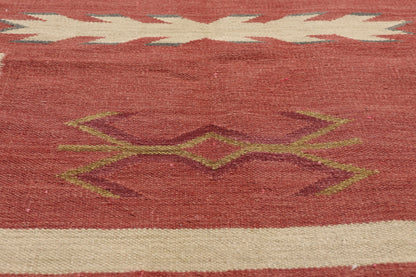 5 x 7 - Red Vintage Kilim Rug - 79447