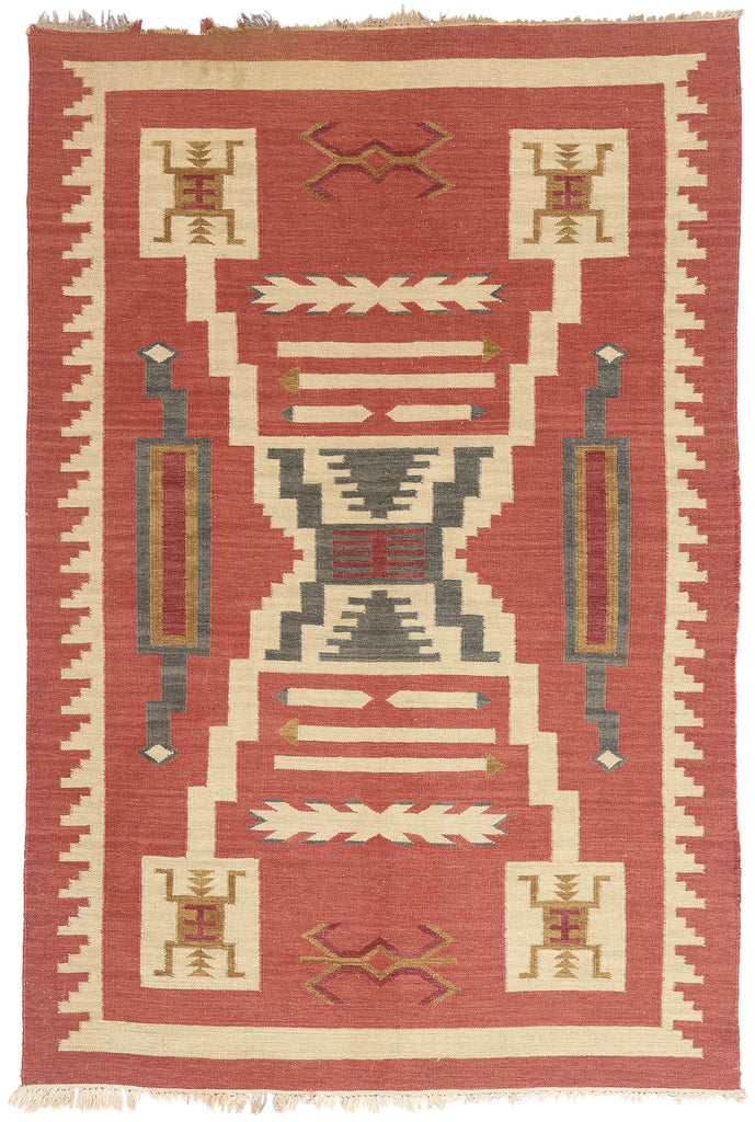 5 x 7 - Red Vintage Kilim Rug - 79447