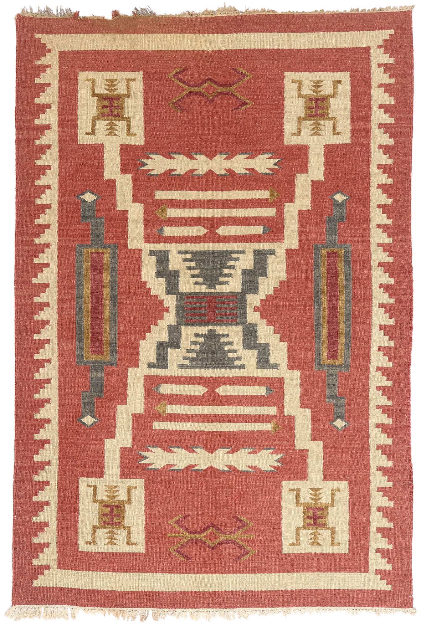 5 x 7 - Red Vintage Kilim Rug - 79447