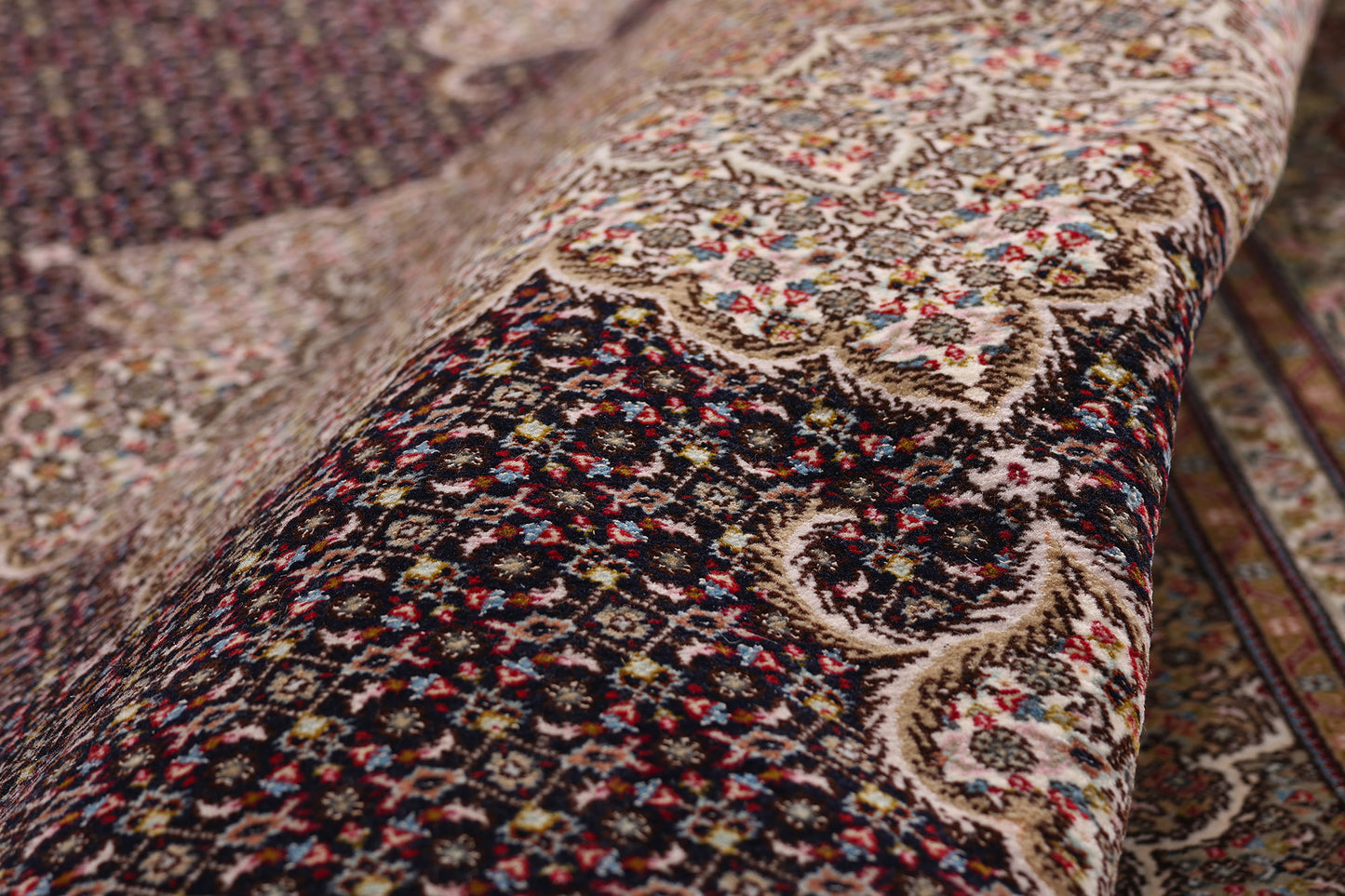 7 x 7 - Black Vintage Tabriz Rug - 79451