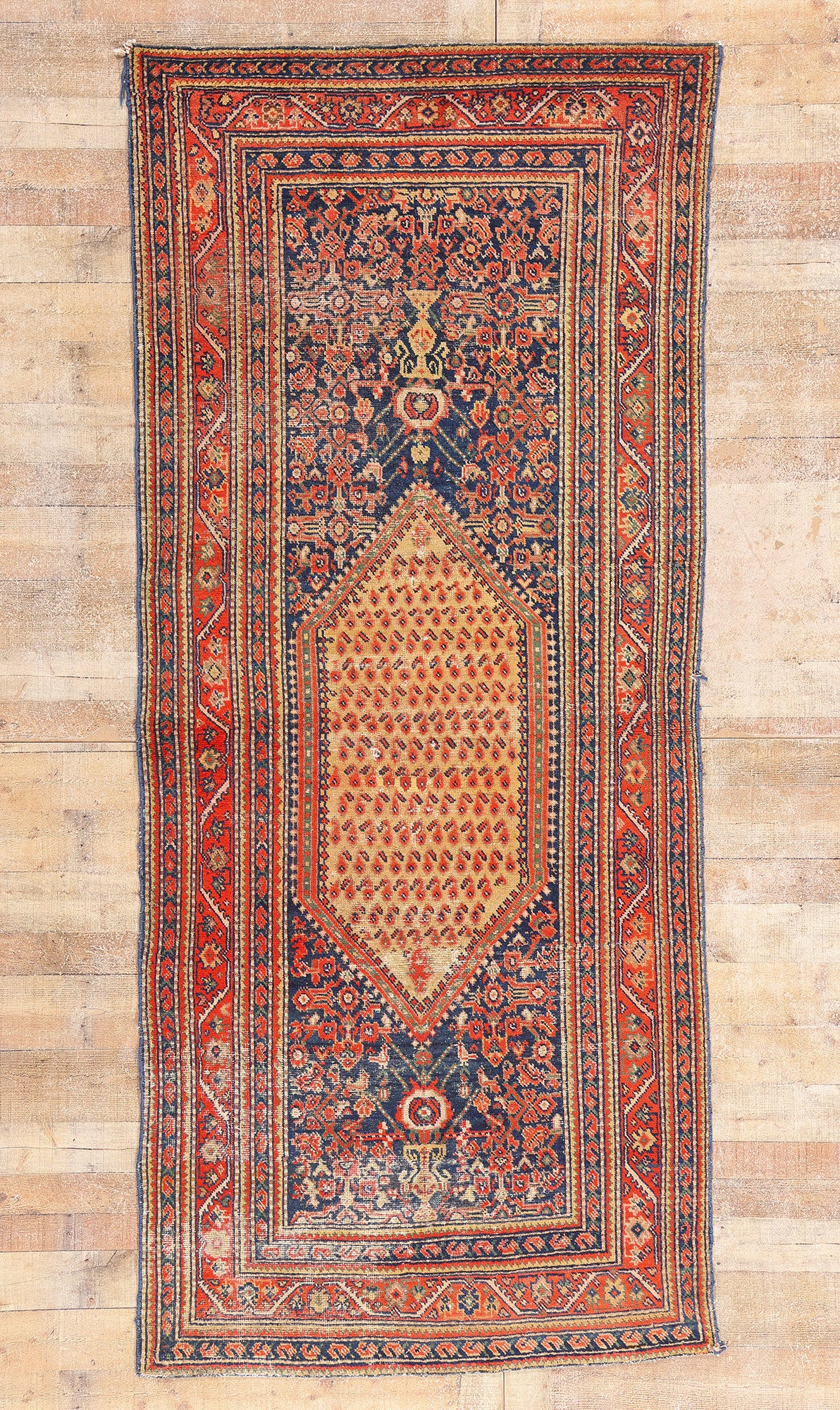 4 x 10 - Navy Blue Antique Malayer Rug - 79452