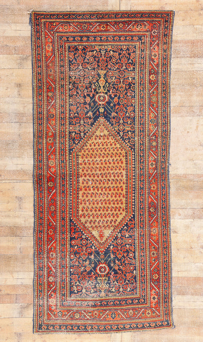 4 x 10 - Navy Blue Antique Malayer Rug - 79452