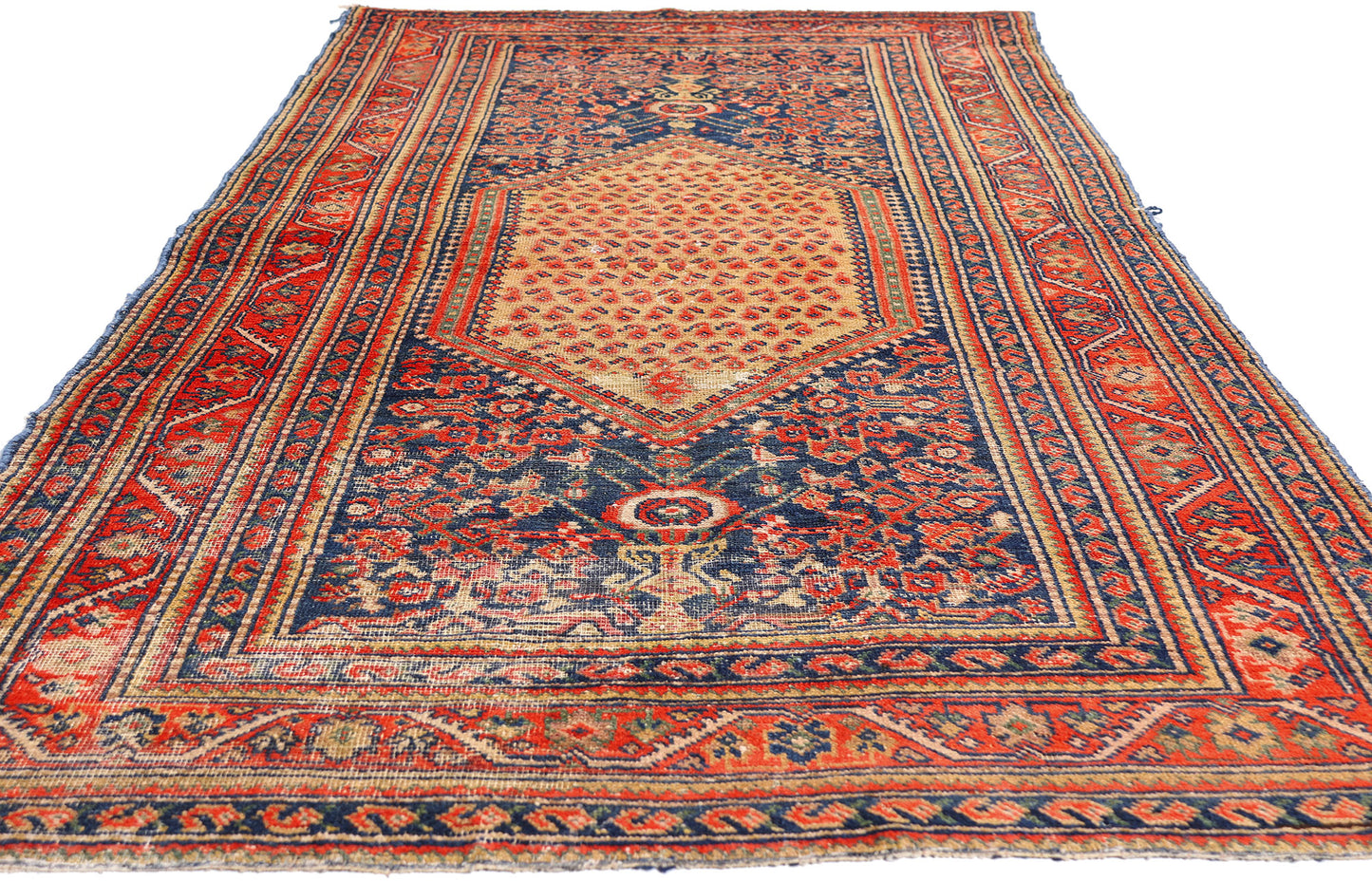 4 x 10 - Navy Blue Antique Malayer Rug - 79452