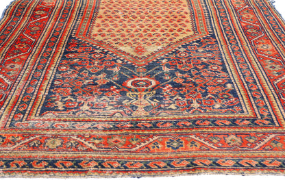 4 x 10 - Navy Blue Antique Malayer Rug - 79452