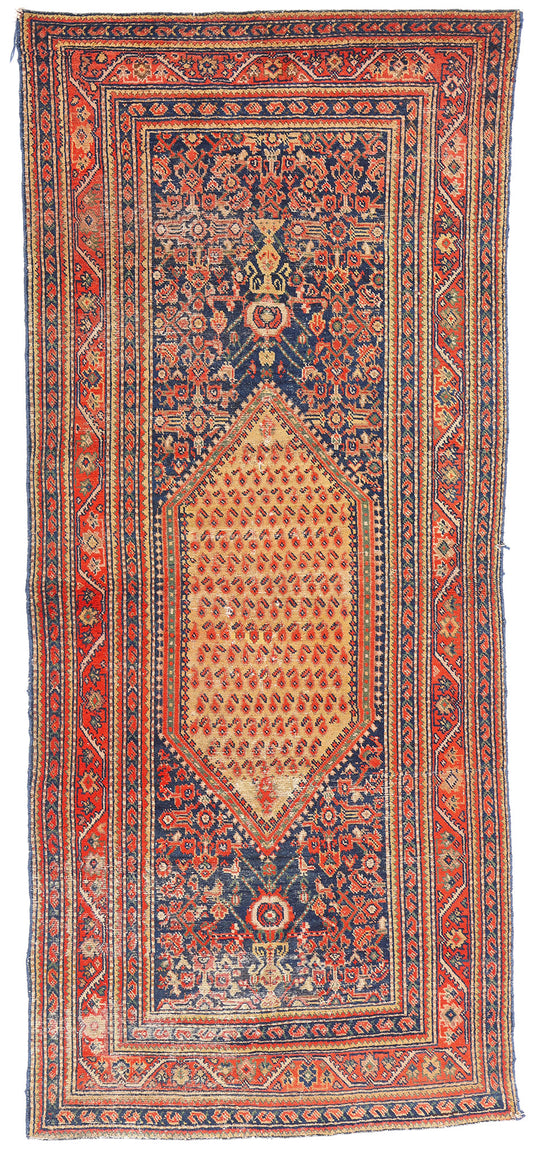 4 x 10 - Navy Blue Antique Malayer Rug - 79452