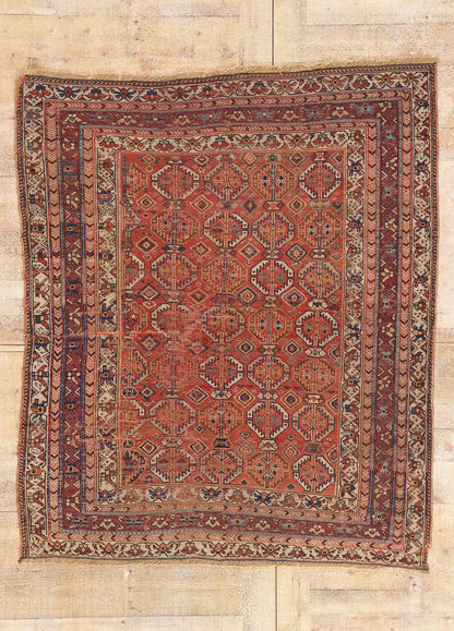 4 x 5 - Rust Antique Kazak Rug - 79453
