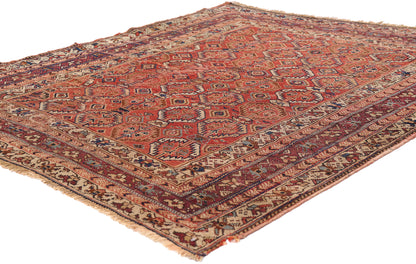 4 x 5 - Rust Antique Kazak Rug - 79453