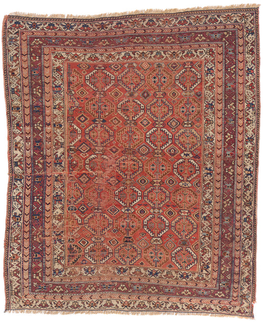 4 x 5 - Rust Antique Kazak Rug - 79453