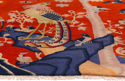 8 x 5 - Red Vintage Chinese Art Deco Rug - 79455