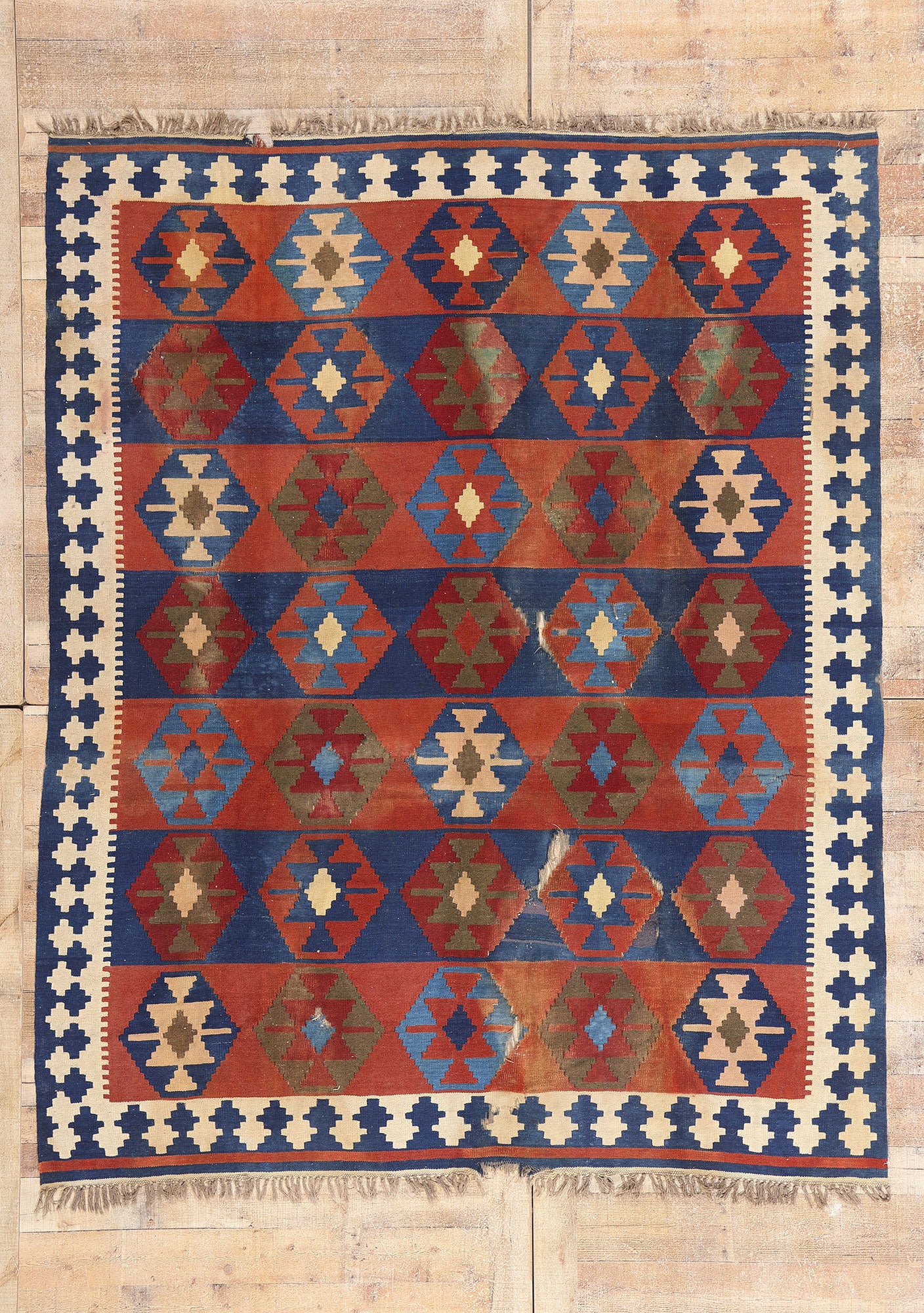 7 x 8 - Rust Antique Kilim Rug - 79457