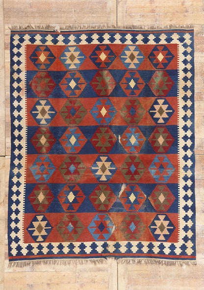 7 x 8 - Rust Antique Kilim Rug - 79457