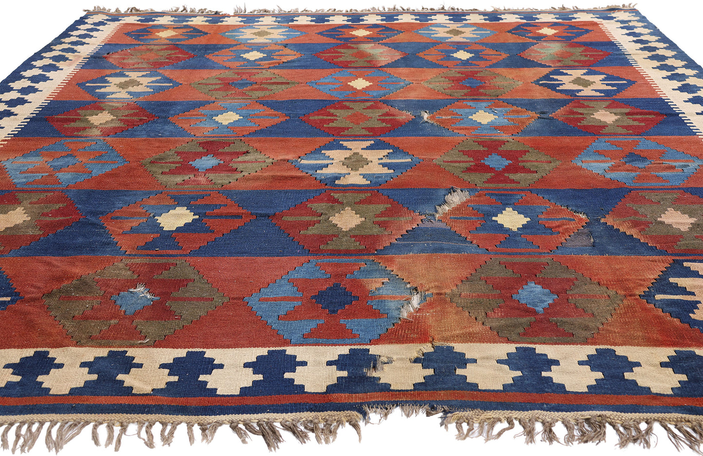 7 x 8 - Rust Antique Kilim Rug - 79457