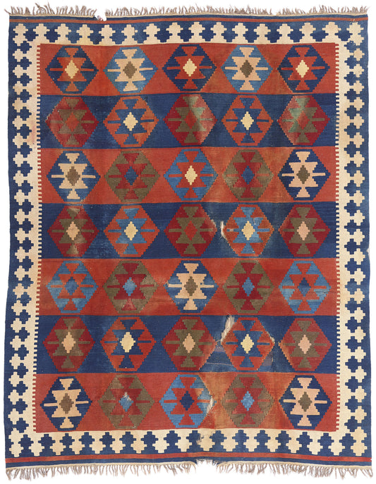 7 x 8 - Rust Antique Kilim Rug - 79457